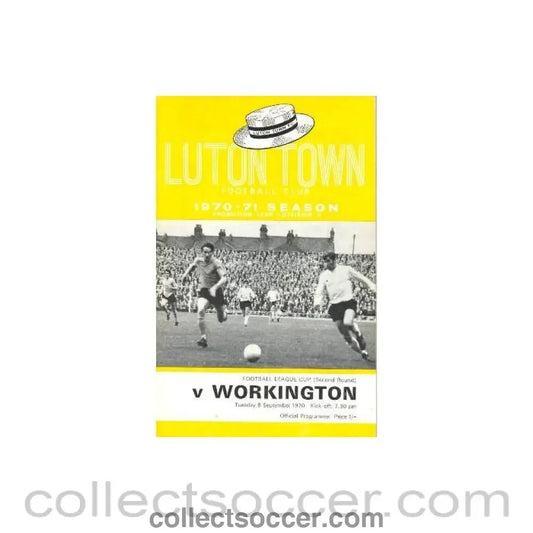 1970 - Luton Town v Workington official programme 08/09/1970 - Collect Soccer
