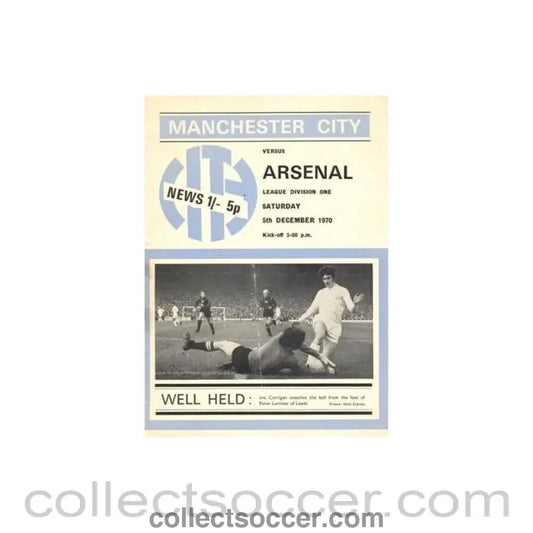 1970 - Manchester City v Arsenal official programme 05/12/1970 Football League - Collect Soccer
