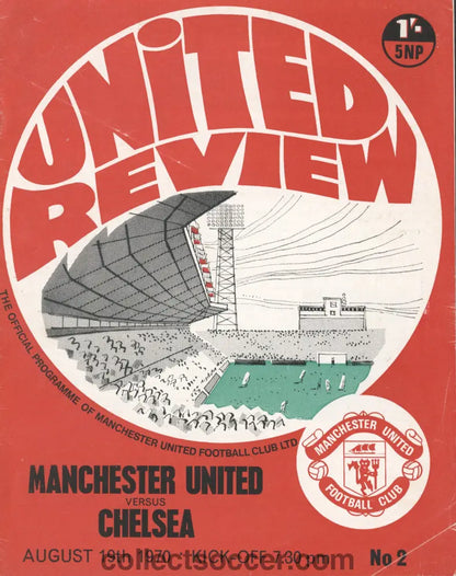 1970 Manchester United v Chelsea Official Programme 19/8/1970