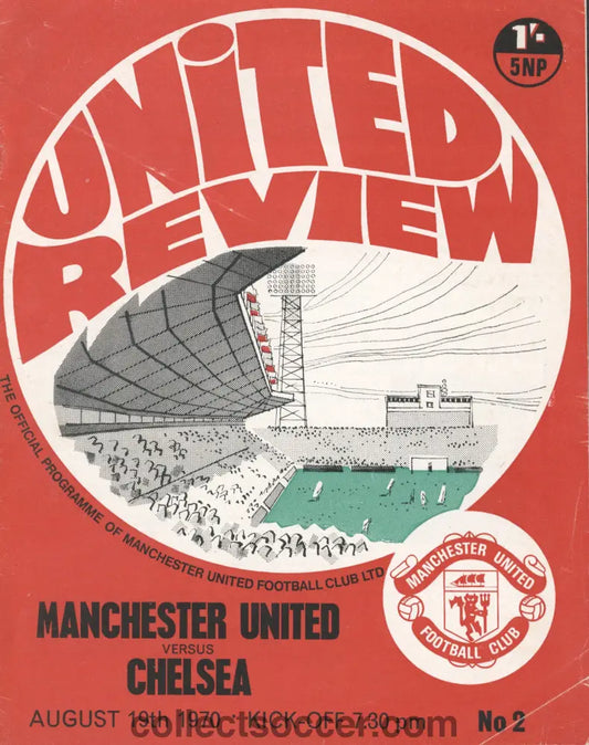 1970 Manchester United v Chelsea Official Programme 19/8/1970