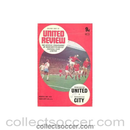 1970 - Manchester United v Manchester City official programme 28/03/1970 - Collect Soccer