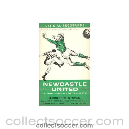 1970 - Newcastle United v Huddersfield Town official programme 12/12/1970 Football League - Collect Soccer