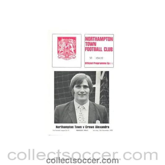 1970 - Northampton Town v Crewe Alexandra official programme 14/11/1970 Football League - Collect Soccer