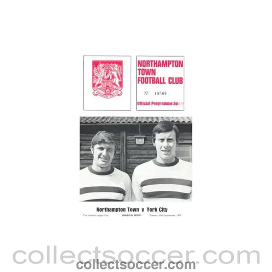 1970 - Northampton Town v York City official programme 15/09/1970 Football League - Collect Soccer