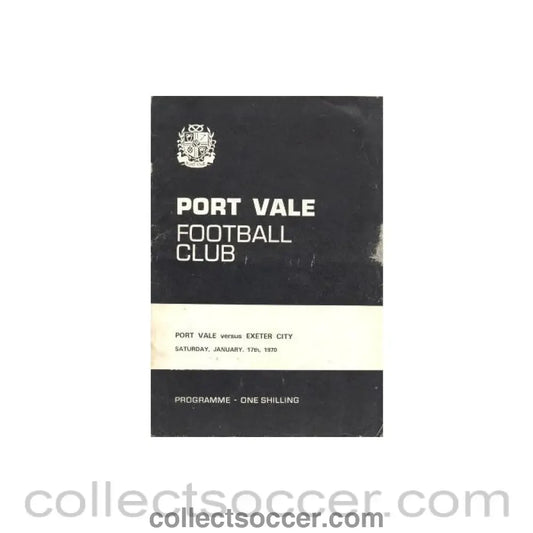 1970 - Port Vale v Exeter City official programme 17/01/1970 League - Collect Soccer
