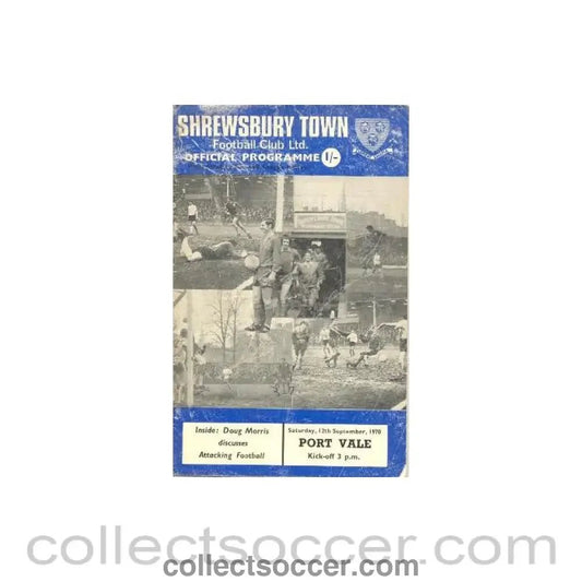 1970 - Shrewsbury Town v Port Vale official programme 12/09/1970 - Collect Soccer