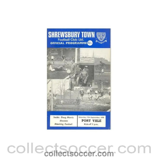 1970 - Shrewsbury Town v Port Vale official programme 12/09/1970 - Collect Soccer