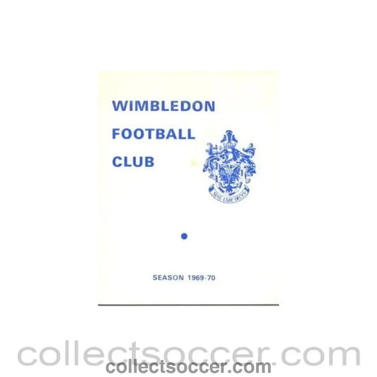 1970 - Wimbledon v Margate official programme 30/03/1970 - Collect Soccer