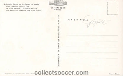 1970 World Cup Official Postcard of the Aztec Stadium