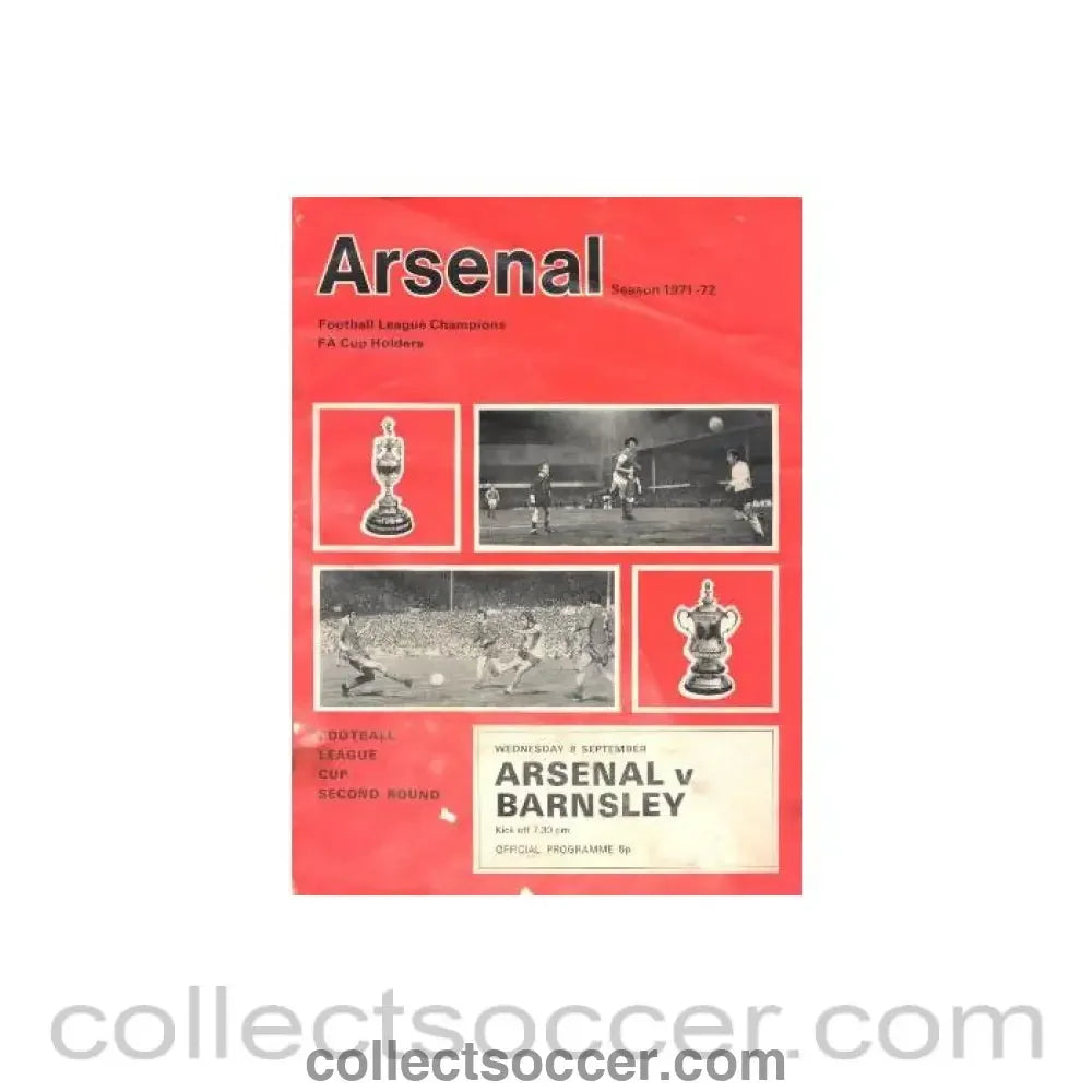 1971 - Arsenal v Barnsley official programme 08/09/1971 Football League