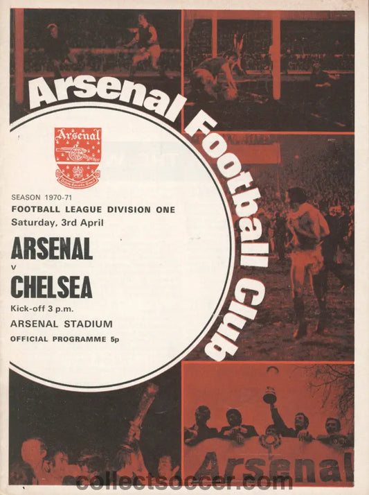 1971 Arsenal v Chelsea official programme 03/04/1971