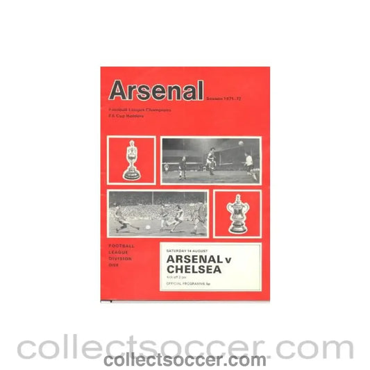 1971 - Arsenal v Chelsea official programme 14/08/1971
