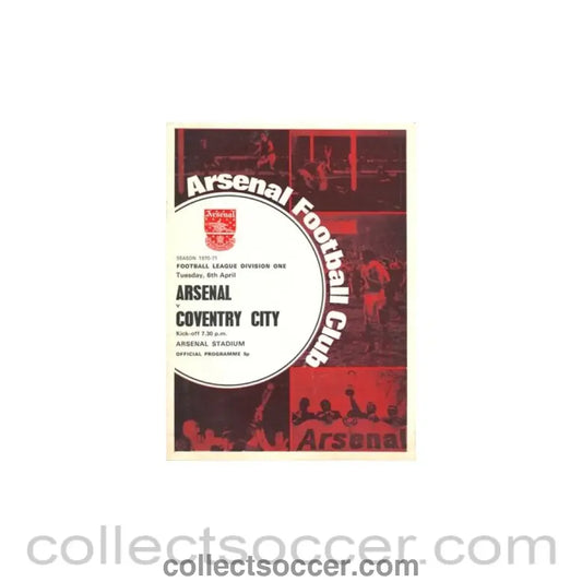 1971 - Arsenal v Coventry City official programme 06/04/1971