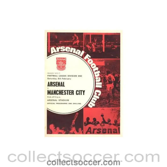 1971 - Arsenal v Manchester City official programme 06/02/1971 Football League