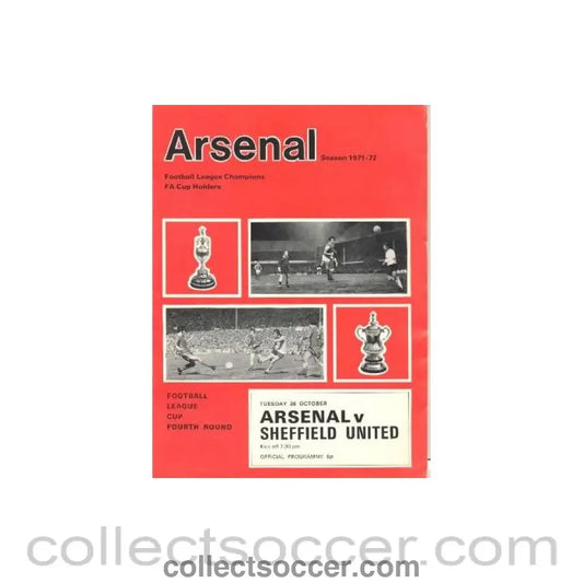 1971 - Arsenal v Sheffield United official programme 24/08/1971 Football League