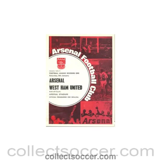 1971 - Arsenal v West Ham United official programme 09/01/1971