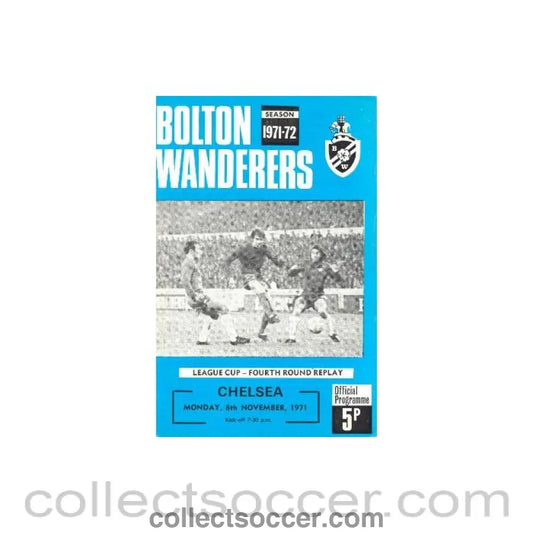 1971 - Bolton Wanderers vChelsea official programme 08/11/1971