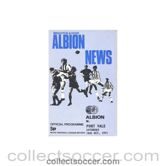 1971 - Brighton & Hove Albion v Port Vale official programme 16/10/1971 Football League