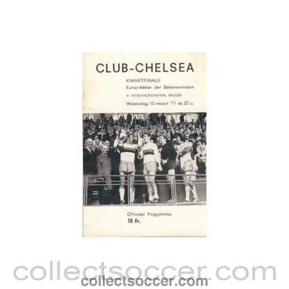 1971 - Bruges V Chelsea official programme 10/03/1971 Cup Winners Cup Quarter - Final 1st Leg - Collect Soccer
