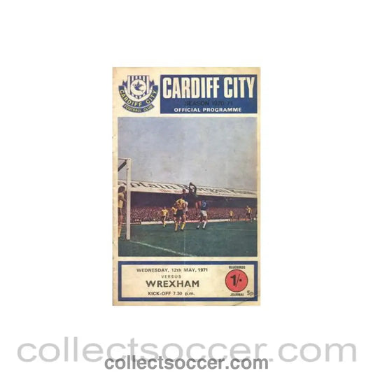 1971 - Cardiff City v Wrexham official programme 12/05/1971