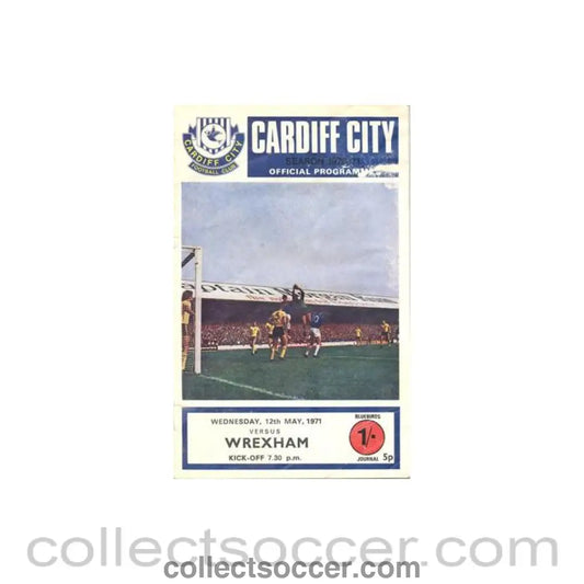 1971 - Cardiff City v Wrexham official programme 12/05/1971 half price