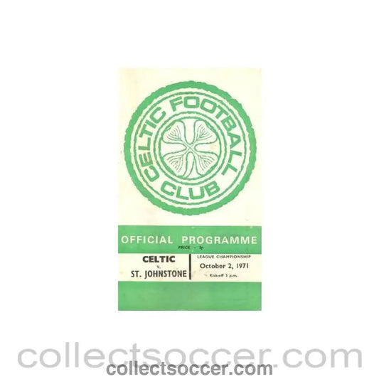 1971 - Celtic v St. Johnstone official programme 02/10/1971 - Collect Soccer