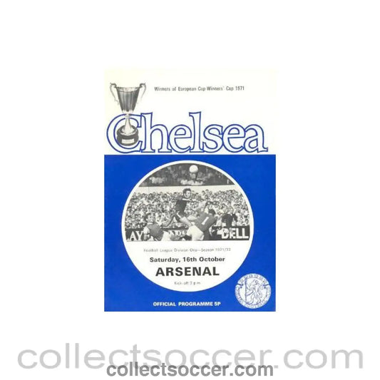 1971 - Chelsea v Arsenal official programme 16/10/1971 Football League