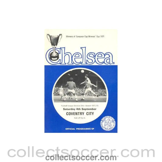 1971 - Chelsea v Coventry City official programme 04/09/1971 Football League