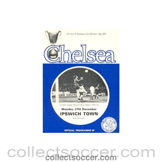1971 - Chelsea v Ipswich Town official programme 27/12/1971 Football League