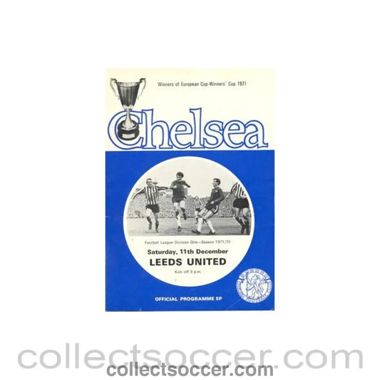 1971 - Chelsea v Leeds United official programme 11/12/1971 Football League token missing and hence half price