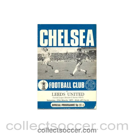 1971 - Chelsea v Leeds United official programme 27/03/1971 Football League