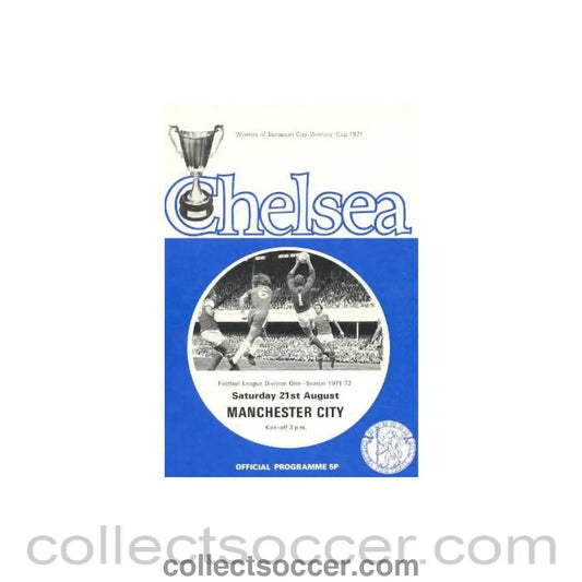 1971 - Chelsea v Manchester City official programme 21/08/1971 Football League