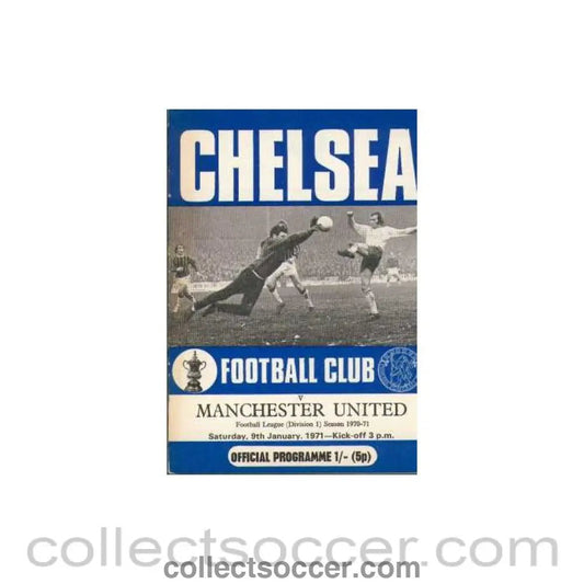 1971 - Chelsea v Manchester United official programme 09/01/1971 - Collect Soccer