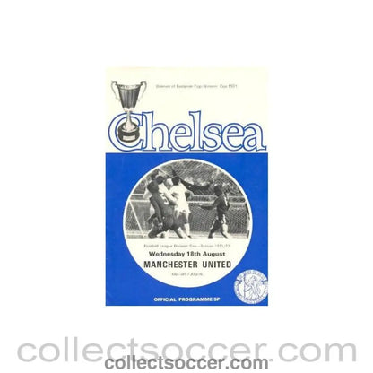 1971 - Chelsea v Manchester United official programme 18/08/1971 - Collect Soccer