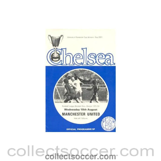 1971 - Chelsea v Manchester United official programme 18/08/1971