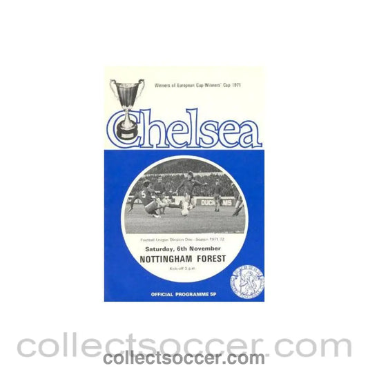 1971 - Chelsea v Nottingham Forest official programme 06/11/1971 Football League