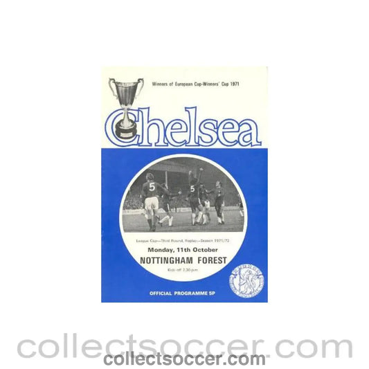 1971 - Chelsea v Nottingham Forest official programme 11/10/1971 Football League