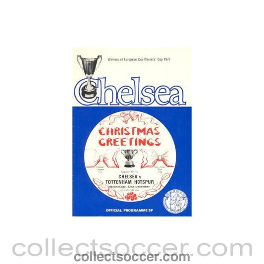 1971 - Chelsea v Tottenham Hotspur official programme 22/12/1971 Football League