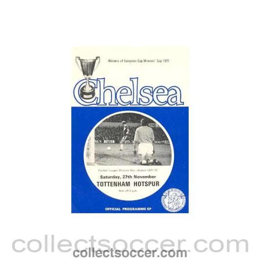 1971 - Chelsea v Tottenham Hotspur official programme 27/11/1971 Football League