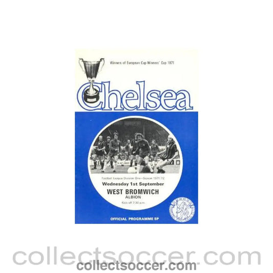 1971 - Chelsea v West Bromwich Albion official programme 01/09/1971 Football League