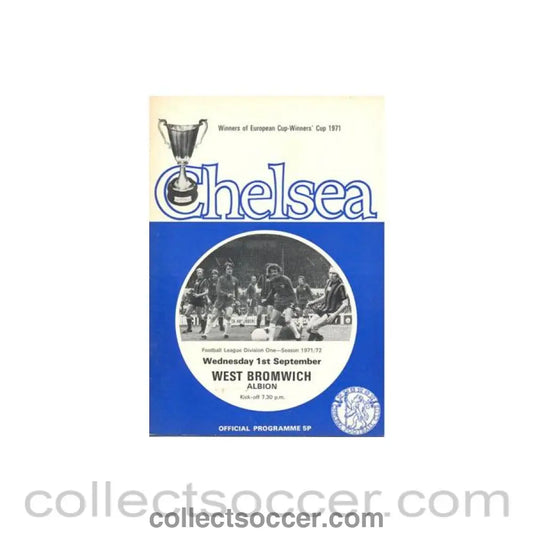 1971 - Chelsea v West Bromwich Albion official programme 01/09/1971 Football League token missing and hence half price