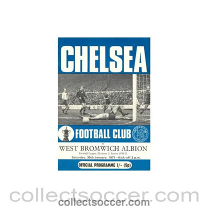 1971 - Chelsea v West Bromwich Albion official programme 30/01/1971 Football League - Collect Soccer