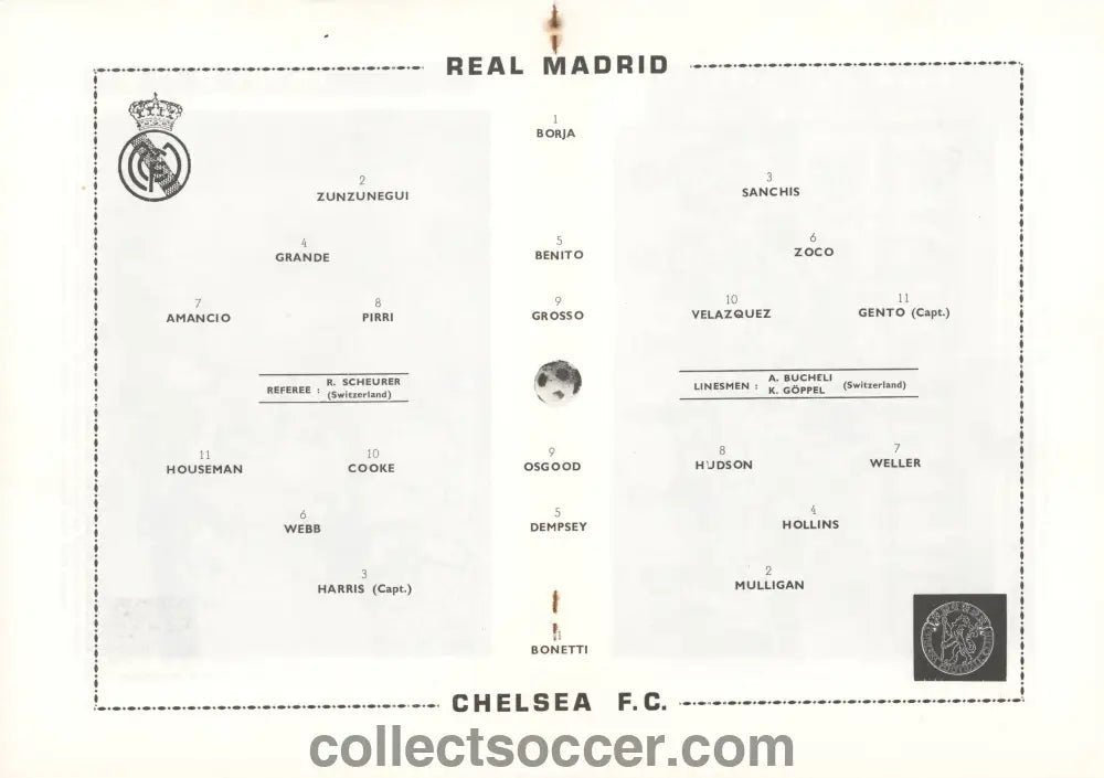 1971 Cup Winners Cup Final Official Programme Chelsea v Real Madrid - Collect Soccer