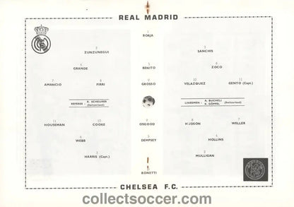 1971 Cup Winners Cup Final Official Programme Chelsea v Real Madrid - Collect Soccer