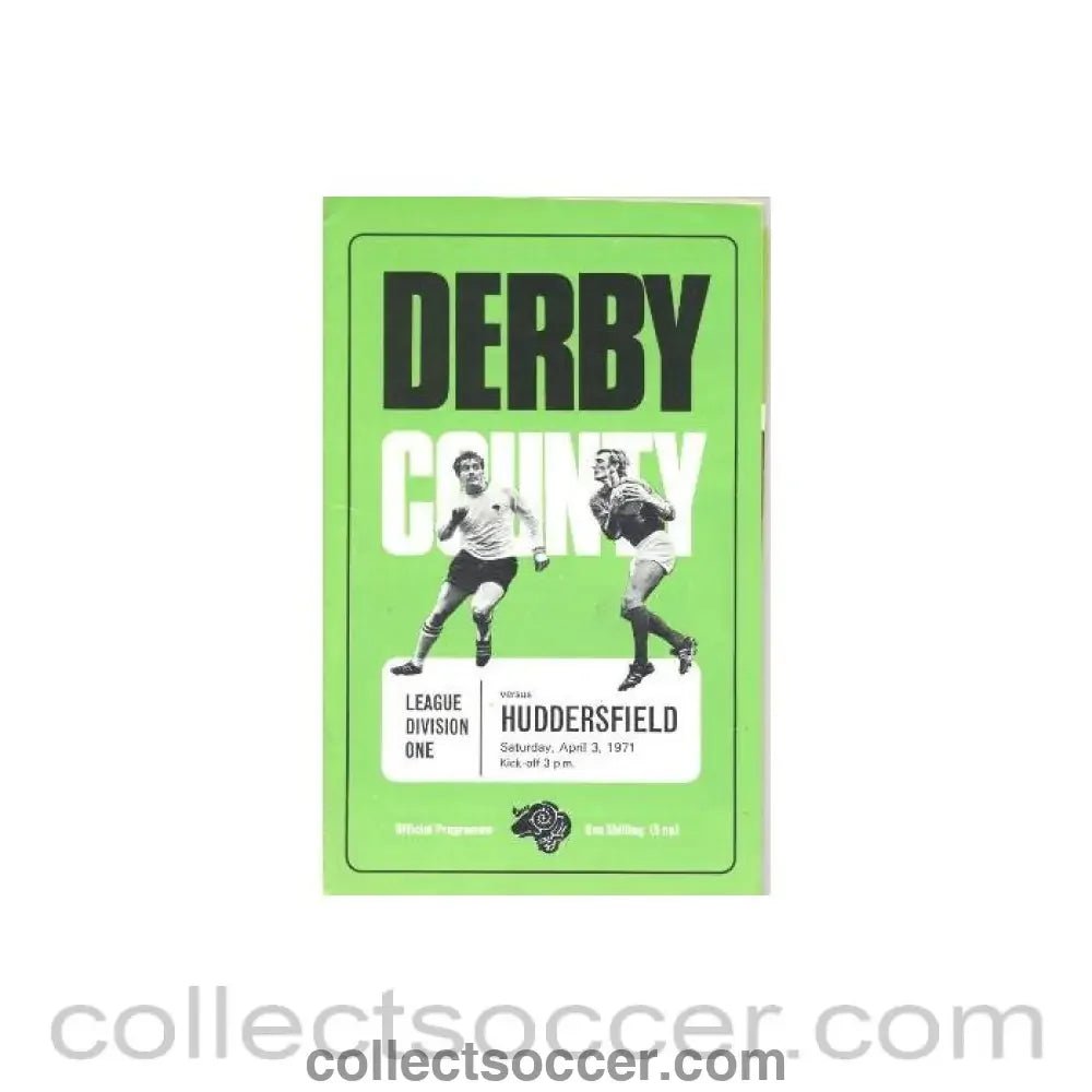 1971 - Derby County v Huddersfield official programme 03/04/1971 League - Collect Soccer