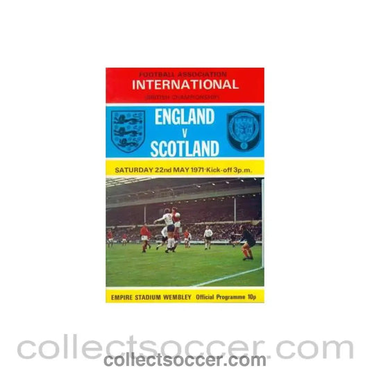 1971 England V Scotland Programme 22/05/1971 - Collect Soccer