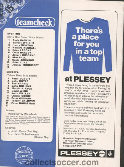 1971 Everton v Chelsea official programme 16/01/1971 - Collect Soccer