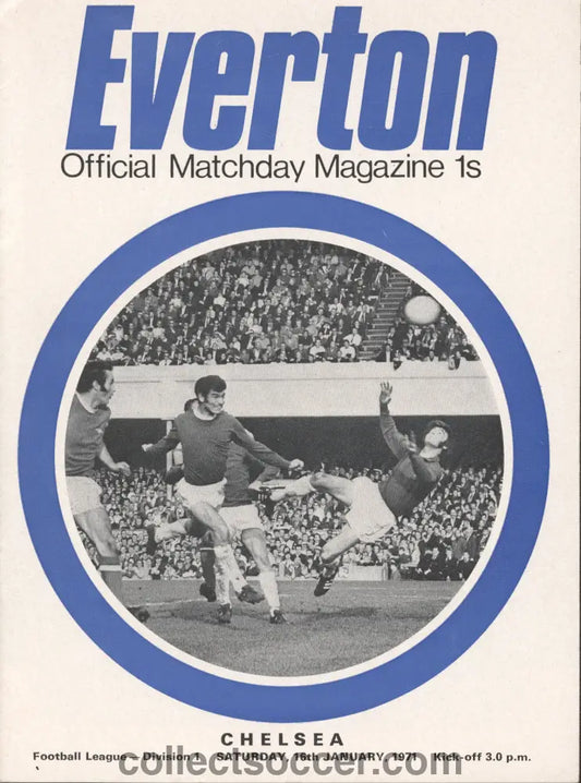 1971 Everton v Chelsea official programme 16/01/1971