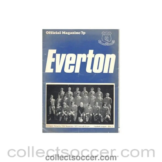 1971 - Everton v Liverpool official programme 13/11/1971 Football League - Collect Soccer