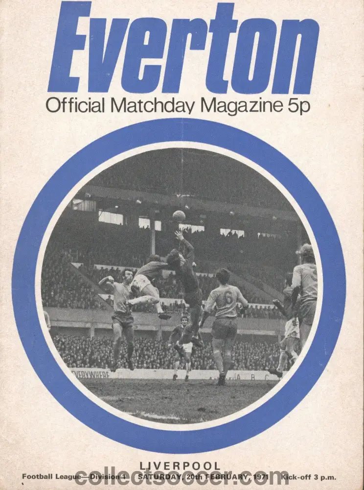 1971 - Everton v Liverpool official programme 20/02/1971 - Collect Soccer